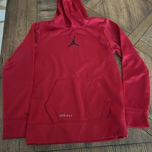 Jordan Red Hoodie with Black Logo